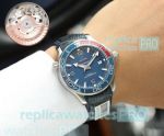 Omega Seamaster Copy Watch Blue Rubber Leather Watch Strap